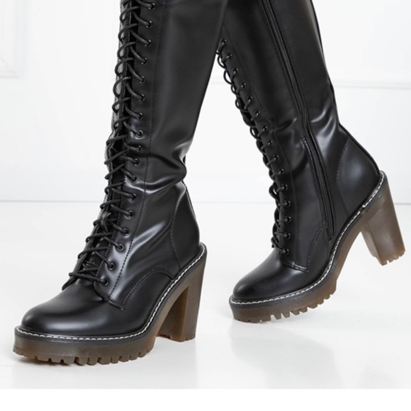 Shoes - Tall Lace-up Boots